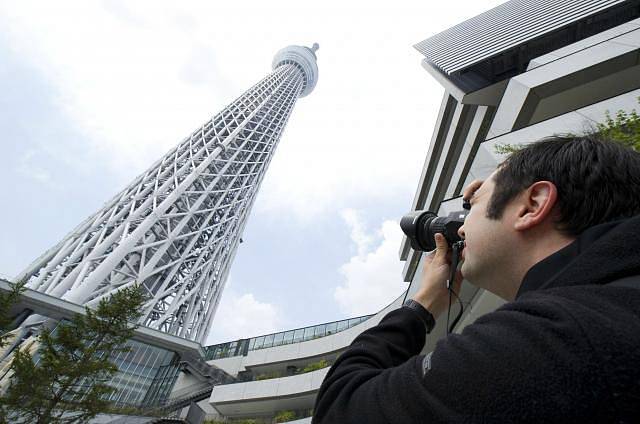 Nejvyšší televizní věž na světě Tokyo Skytree v Tokiu