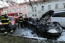 Požár vozidla v Litoměřicích.
