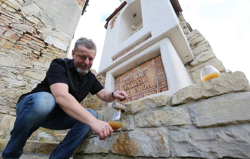 Místní vinař ve Velkých Žernosekách na Litoměřicku Dalibor Mikulenko si postavil u domu vlastní kapličku.