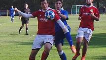 Proboštov (v modrých dresech) hrál s Bohušovicemi 0:0. V penaltovém rozstřelu byli úspěšnější hosté.