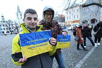 V Litoměřicích podpořili Ukrajinu. Protest proti napadení Ukrajiny Ruskem na Mírovém náměstí. Ilustrační foto.