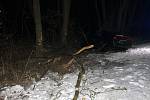 Policisté hledají svědky nehody, která se stala v pondělí 23. ledna v lesíku mezi obcemi Záluží a Dobříň 