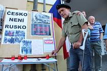 Mítink k připomínce 21. srpna 1968 v Litoměřicích.
