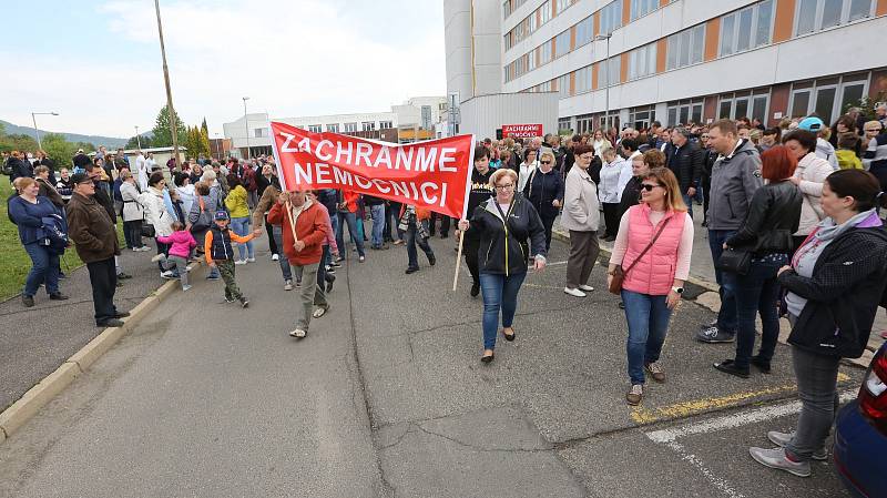 Několik stovek nespokojených občanů dorazilo ve středu 1. května k městské nemocnici. Lidé protestovali proti prodeji nemocnice.