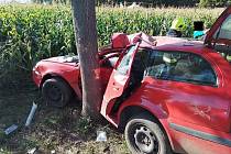 V sobotu 9. září narazilo u Libochovic auto do stromu.