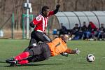 Fotbalisté Brozan (v pruhovaném) porazili v přípravném duelu Přední Kopaninu. 