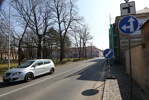 Situační foto k nové jednosměrné ulici v Terezíně.