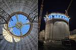 Stavba 65 metrů vysokého sila na skladování slínku v cementárně Lafarge v Čížkovicích