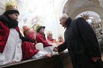 Tříkráloví koledníci dostali požehnání od biskupa Jana Baxanta.