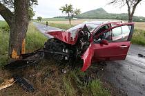 Mladý řidič narazil do stromu na silnici u Podsedic.