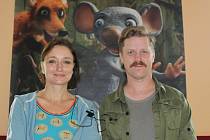 Denisa Grimmová s kolegou na představení snímku Myši patří do nebe na litoměřickém filmovém festivalu.