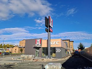 Stavba KFC u Litoměřic pokročila.