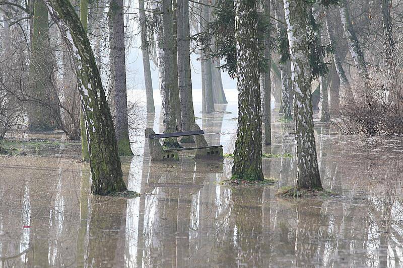 Povodeň na Litoměřicku, neděle 16. ledna 2011 - Libochovicko.