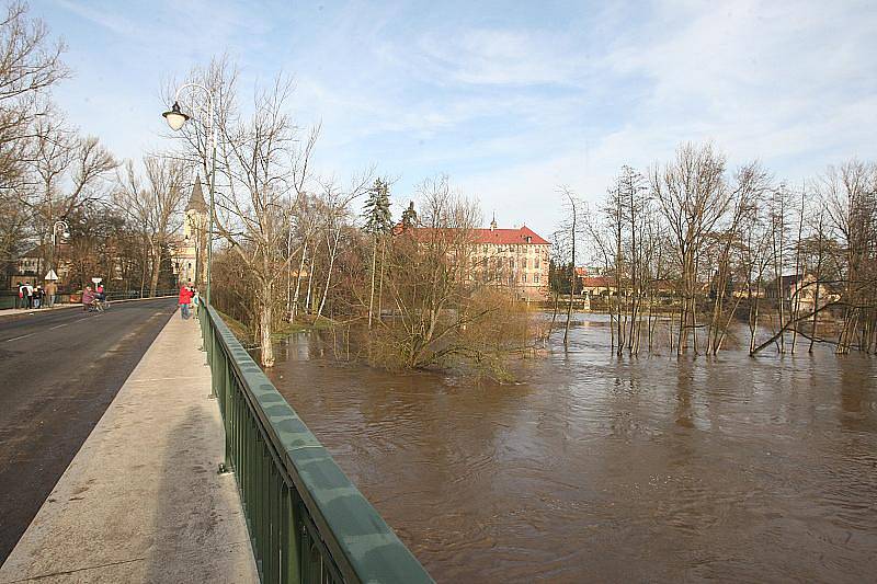 Povodeň na Litoměřicku, neděle 16. ledna 2011 - Libochovicko.