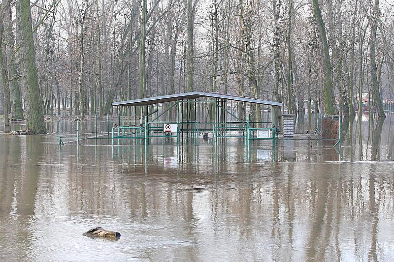 Povodeň na Litoměřicku, neděle 16. ledna 2011 - Libochovicko.