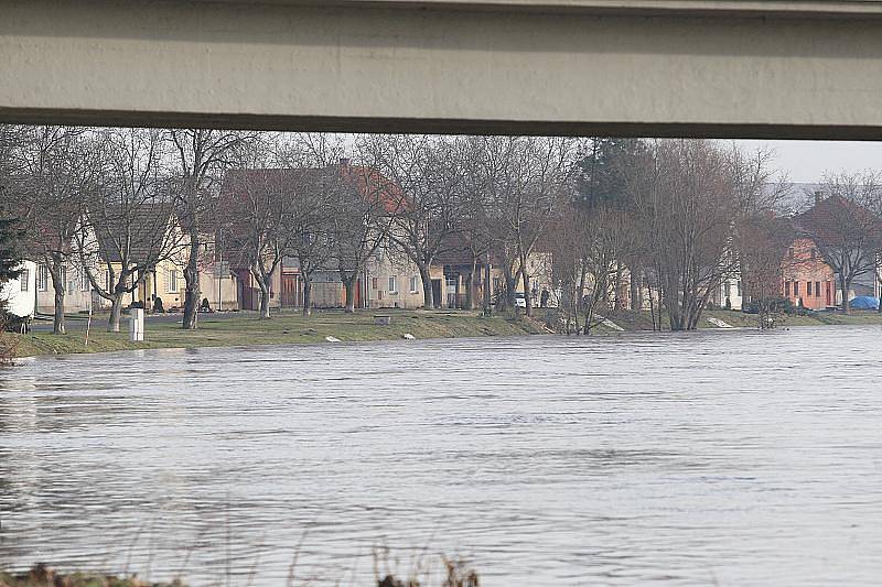 Povodeň na Litoměřicku, neděle 16. ledna 2011 - Libochovicko.