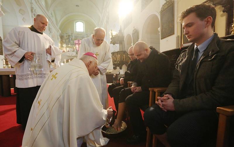 Večerní mše svatá na Zelený čtvrtek v Katedrále sv. Štěpána v Litoměřicích