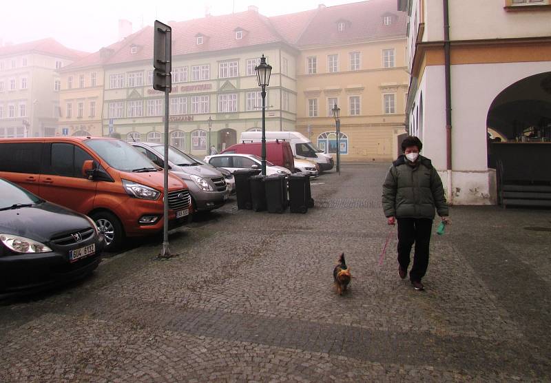 Litoměřice v rouškách a respirátorech. Čtvrtek 25. února 2021