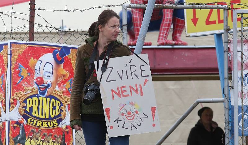 Litoměřický protest proti zotročování zvířat v cirkusech.