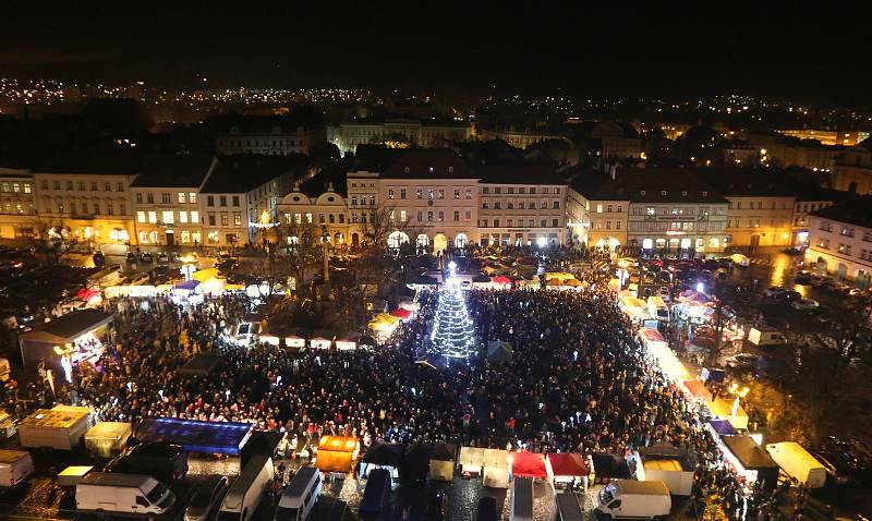 Rozsvícení vánočního stromu v Litoměřicích.