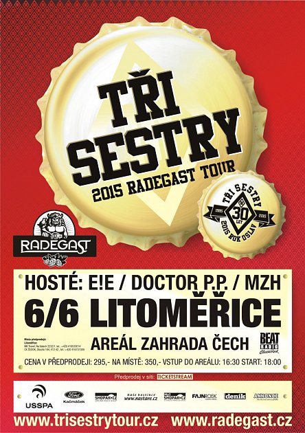 Plakát na koncert Tří sester v Litoměřicích