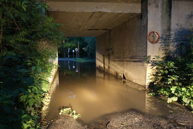 Litoměřice - noc na pondělí. Labe stále stoupá