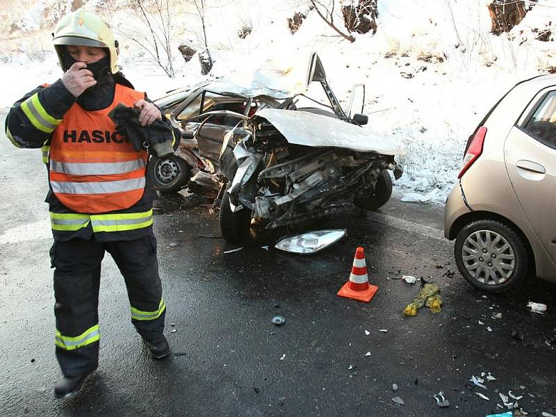 V úterý 9.3. ráno došlo v Malých Žernosekách u Lovosic ke smrtelné dopravdní nehodě. Srazil se kamion a tři osobní automobily.