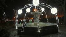 Rozsvícení vánoční výzdoby na Mírovém náměstí v Litoměřicích.