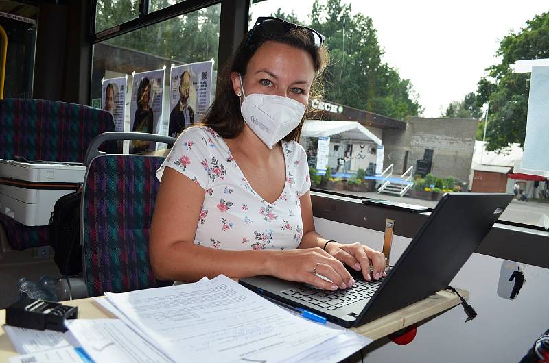 Další zastávkou očkovacího autobusu byla Zahrada Čech na litoměřickém výstavišti.