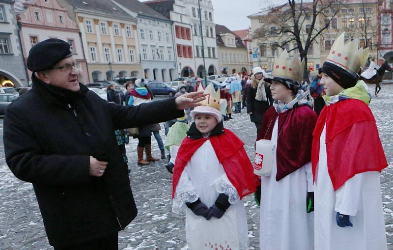 Žehnání tříkrálovým koledníkům v Litoměřicích.