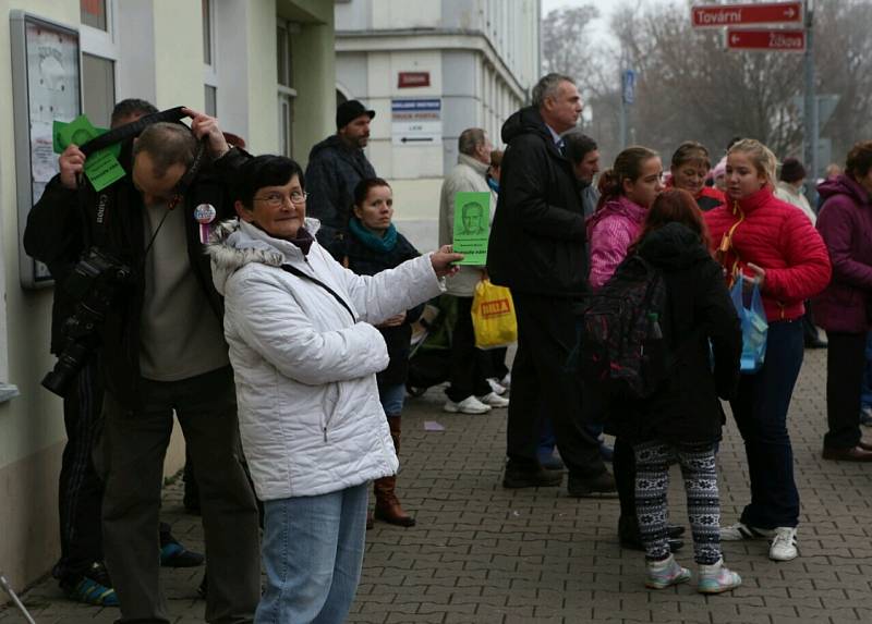 Návštěva Miloše Zemana v Lovosicích.