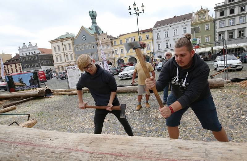 Budoucí tesaři ze střední školy z Krásného Března si přijeli zatesat do Litoměřic