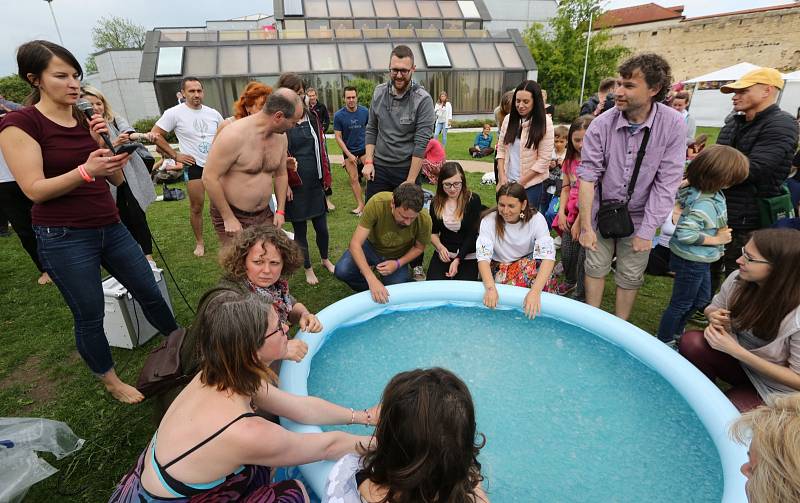 Součástí litoměřického Allfestu 2019 byla i ledová koupel