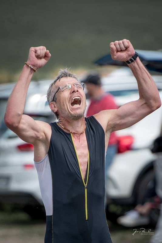 Kocourovský triatlon 2017 (0,2 - 17 - 5 km). 