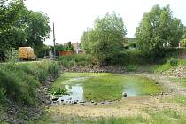 Rybník v Prackovicích nad Labem je bez vody. Řešení jak ji tam opět vrátit obec hledá.