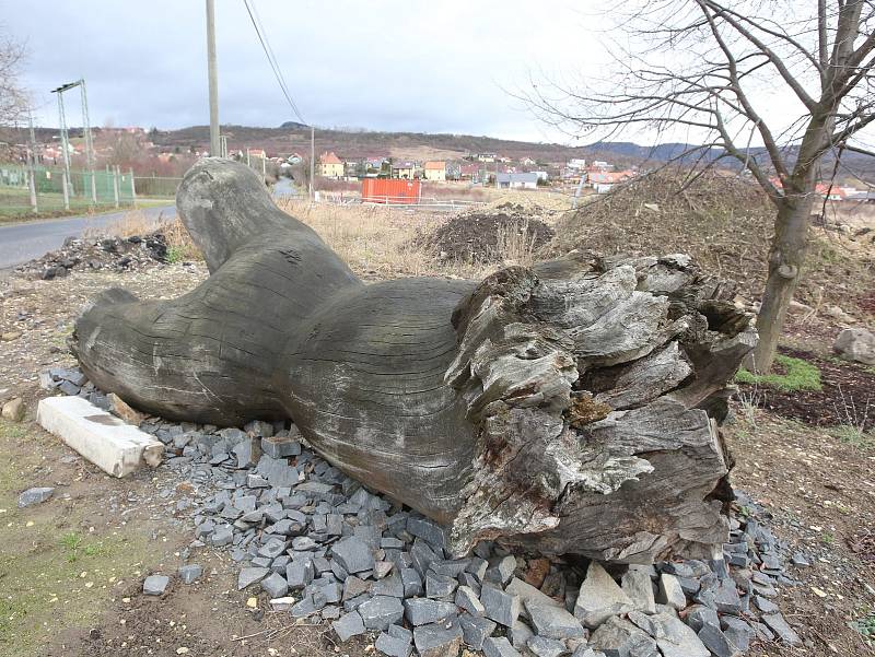 Dřevěná skulptura, která byla v březnu 2010 odstraněna z Jezuitských schodů v Litoměřicích nakonec skončila na soukromém pozemku místní firmy. Zůstalo z ní v podstatě jen torzo a pár dřevěných prvků.