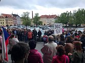 Demonstrace v Litoměřicích proti šachům na ministerstvu spravedlnosti.