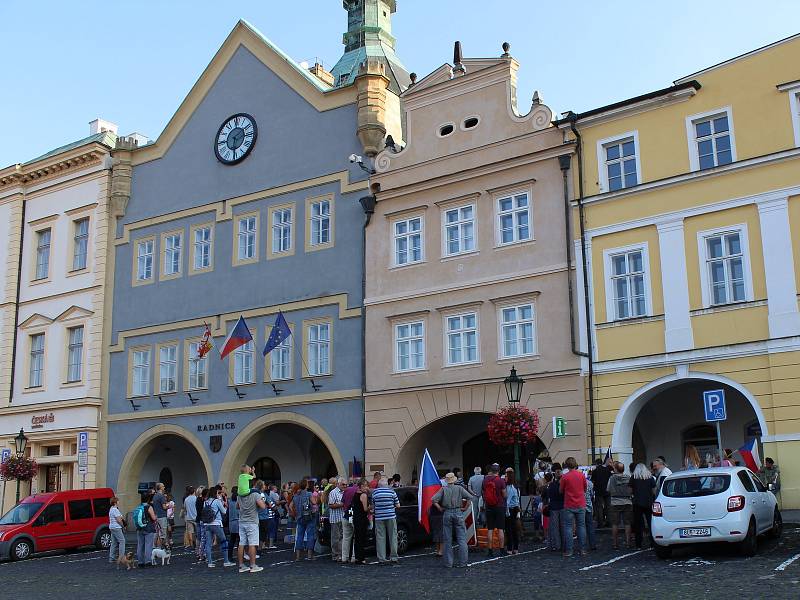 Mítink k připomínce 21. srpna 1968 v Litoměřicích.