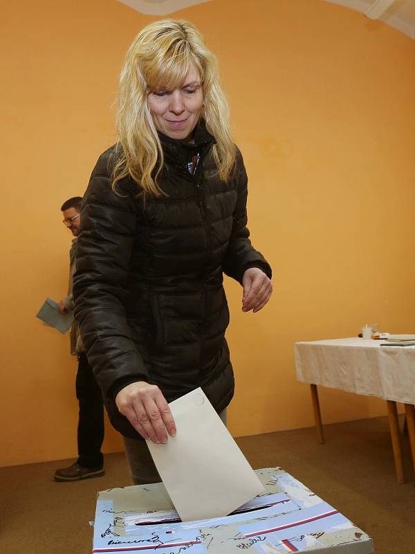 Prezidentské volby v Terezíně na Litoměřicku. Sobota 13. ledna