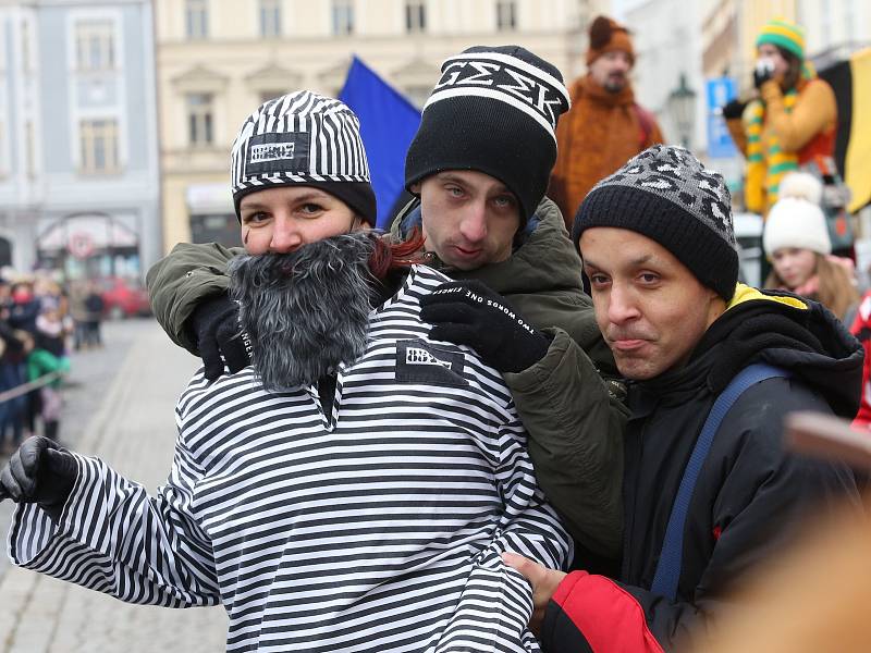 Tradiční masopust na Mírovém náměstí v Litoměřicích.