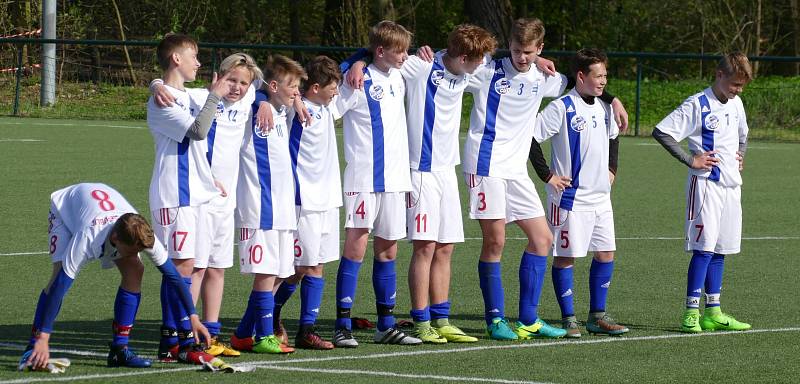 Fotbalisté SK Roudnice U14 na turnaji v Praze. 