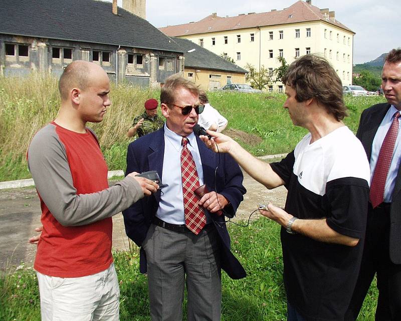 Povodeň 2002, 16. srpen - Na Litoměřicko přijel prezident Václav Havel.