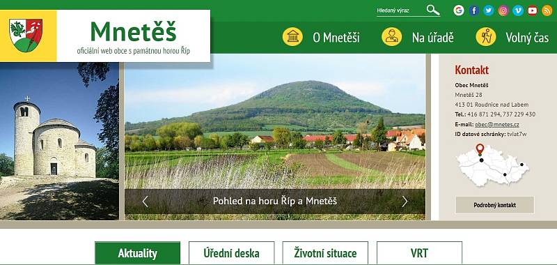 Webové stránky obce Mnetěš.