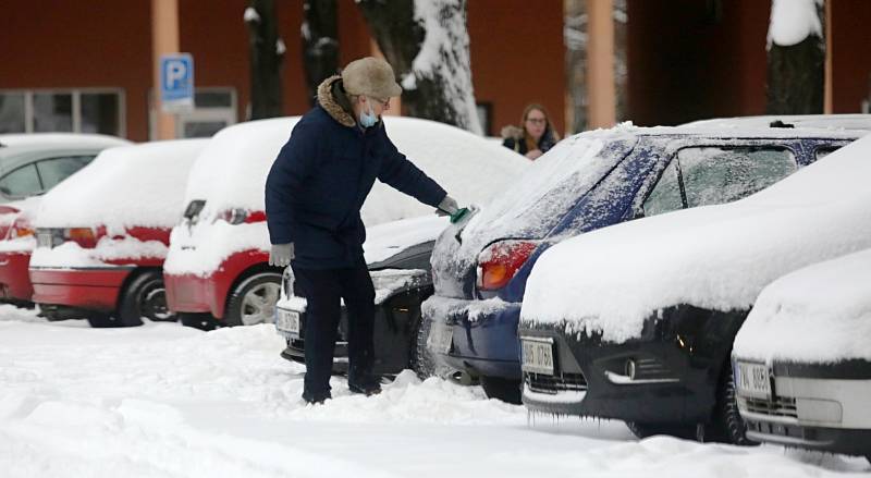 Sněhová nadílka na Litoměřicku, 8. února 2021