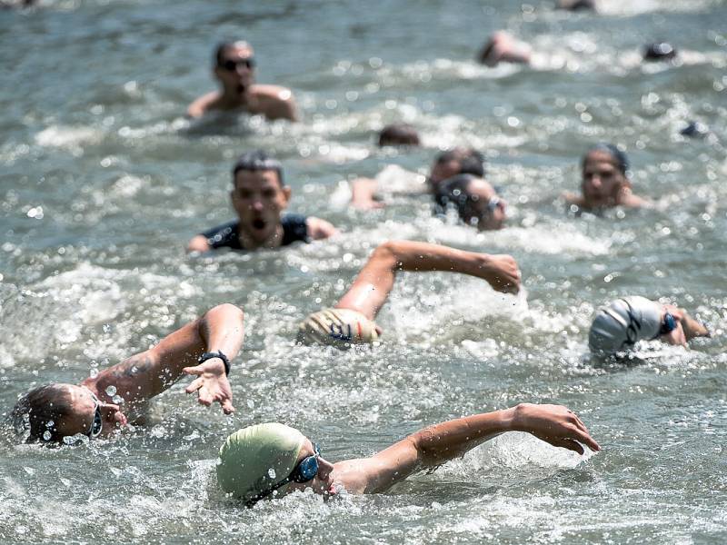 Kocourovský triatlon 2017 (0,2 - 17 - 5 km). 