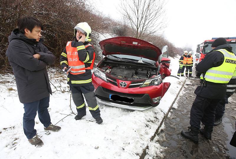 Dopravní nehoda u Třebenic.