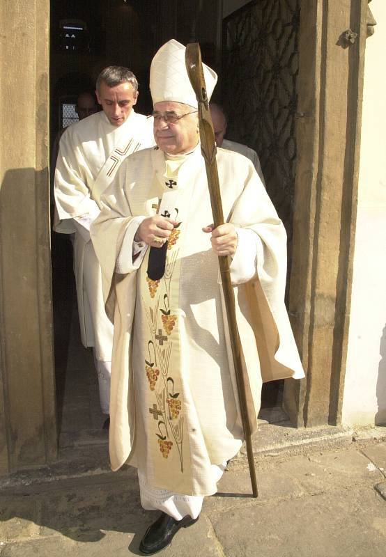 Kardinál Miloslav Vlk navštívil několikrát Litoměřice.