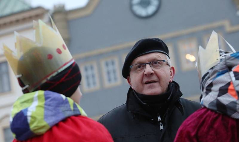 Žehnání tříkrálovým koledníkům v Litoměřicích.