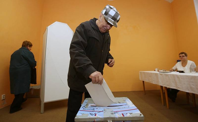 Prezidentské volby v Terezíně na Litoměřicku. Sobota 13. ledna