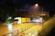 Silný déšť způsobil problémy v Lovosicích.